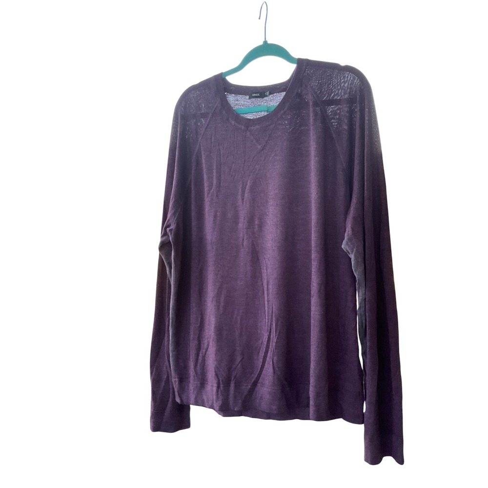 Vince‎ Long Sleeve T-Shirt Lightweight Layering Top Purple Extra Large XL